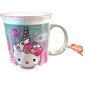 NWT Hello Kitty Unicorn Mug Cup Pink Blue Rainbow Dreamy Magical Fun